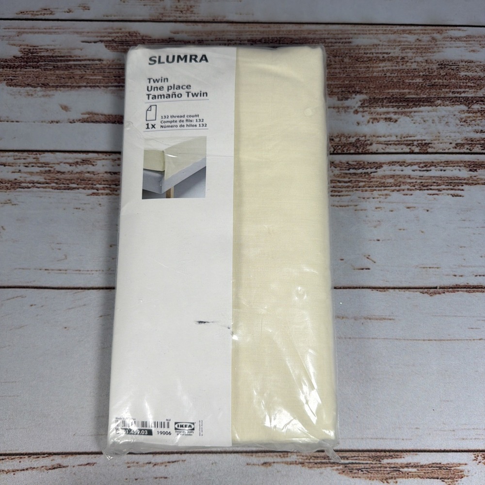 IKEA Slumra Twin Flat Sheet Cream Beige Bedding New